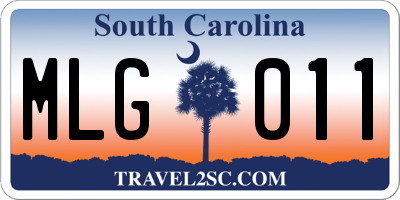 SC license plate MLG011