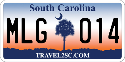 SC license plate MLG014