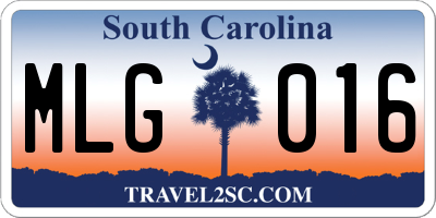 SC license plate MLG016