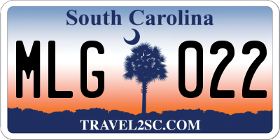 SC license plate MLG022