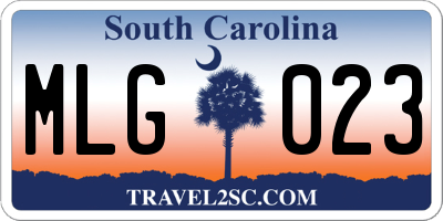 SC license plate MLG023