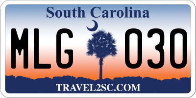 SC license plate MLG030