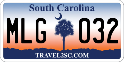 SC license plate MLG032