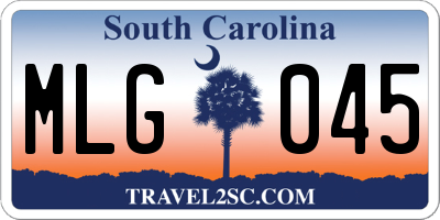SC license plate MLG045
