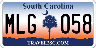 SC license plate MLG058