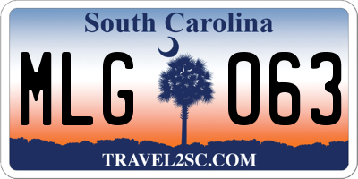 SC license plate MLG063
