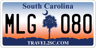 SC license plate MLG080