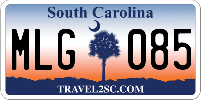 SC license plate MLG085