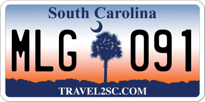 SC license plate MLG091