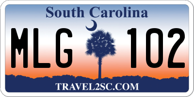 SC license plate MLG102