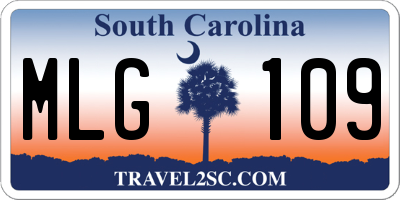 SC license plate MLG109