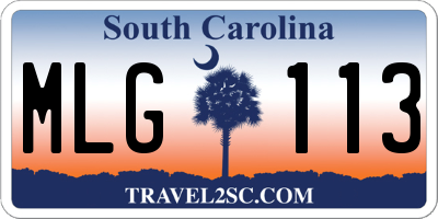 SC license plate MLG113
