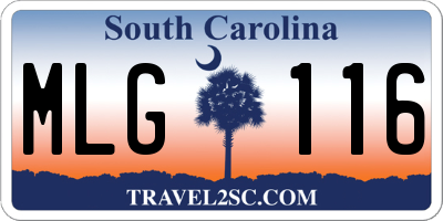 SC license plate MLG116