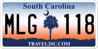SC license plate MLG118