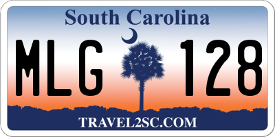 SC license plate MLG128