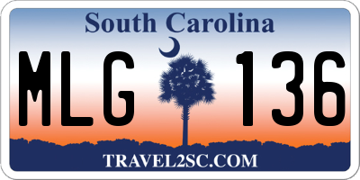 SC license plate MLG136