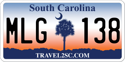 SC license plate MLG138