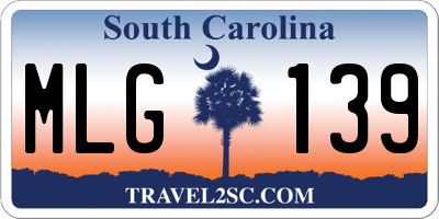 SC license plate MLG139