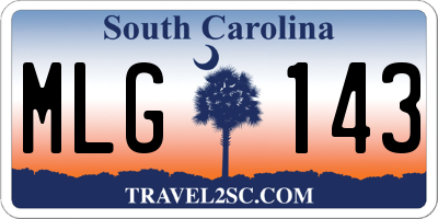 SC license plate MLG143
