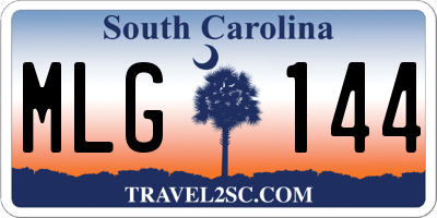 SC license plate MLG144