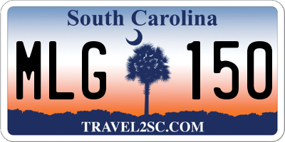 SC license plate MLG150