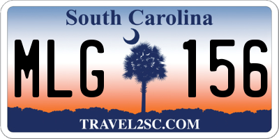 SC license plate MLG156