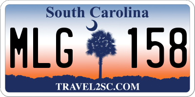 SC license plate MLG158