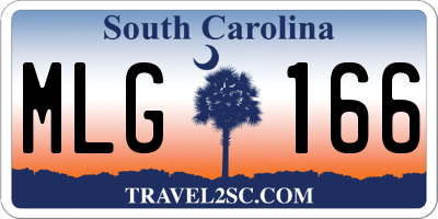 SC license plate MLG166