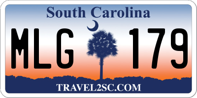 SC license plate MLG179