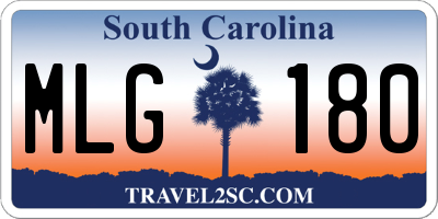 SC license plate MLG180