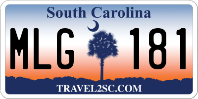SC license plate MLG181