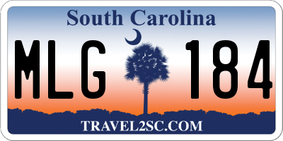 SC license plate MLG184