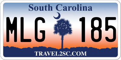 SC license plate MLG185