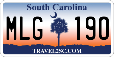 SC license plate MLG190