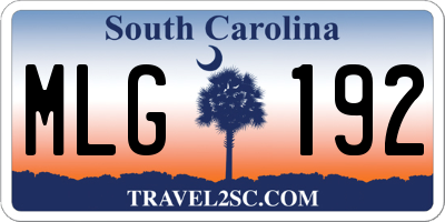 SC license plate MLG192