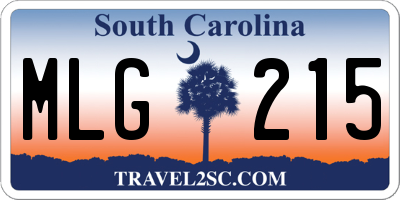 SC license plate MLG215