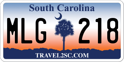 SC license plate MLG218