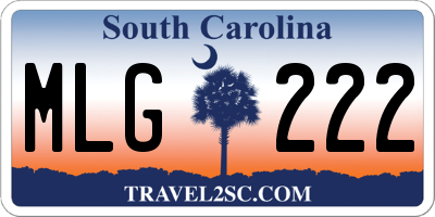 SC license plate MLG222