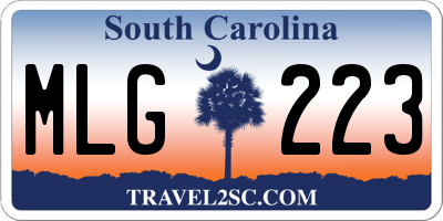 SC license plate MLG223