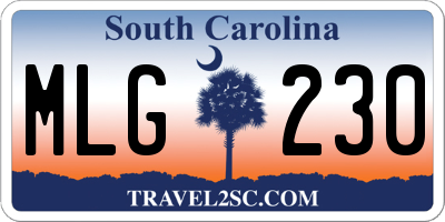 SC license plate MLG230