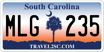 SC license plate MLG235