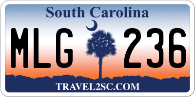 SC license plate MLG236