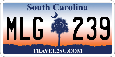 SC license plate MLG239
