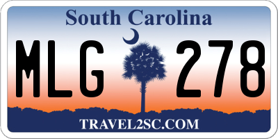 SC license plate MLG278