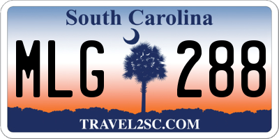 SC license plate MLG288