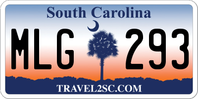 SC license plate MLG293