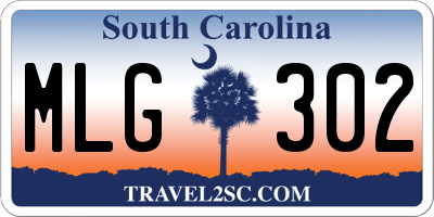 SC license plate MLG302