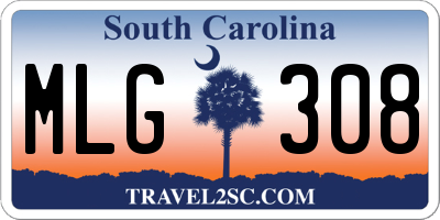 SC license plate MLG308
