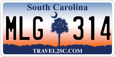 SC license plate MLG314