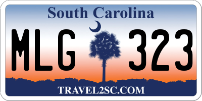 SC license plate MLG323